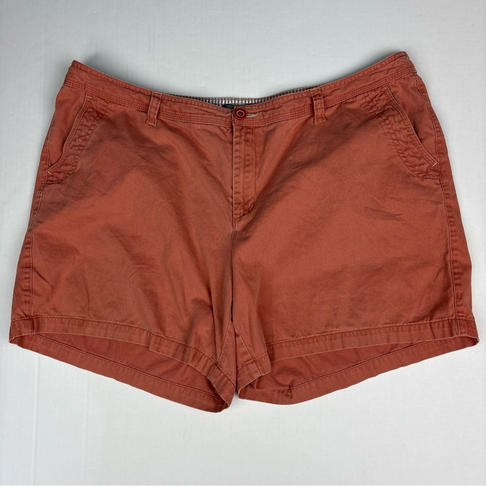 Natural Reflections Women Size 20W Shorts Terra Cotta Burnt Orange Chino Cotton